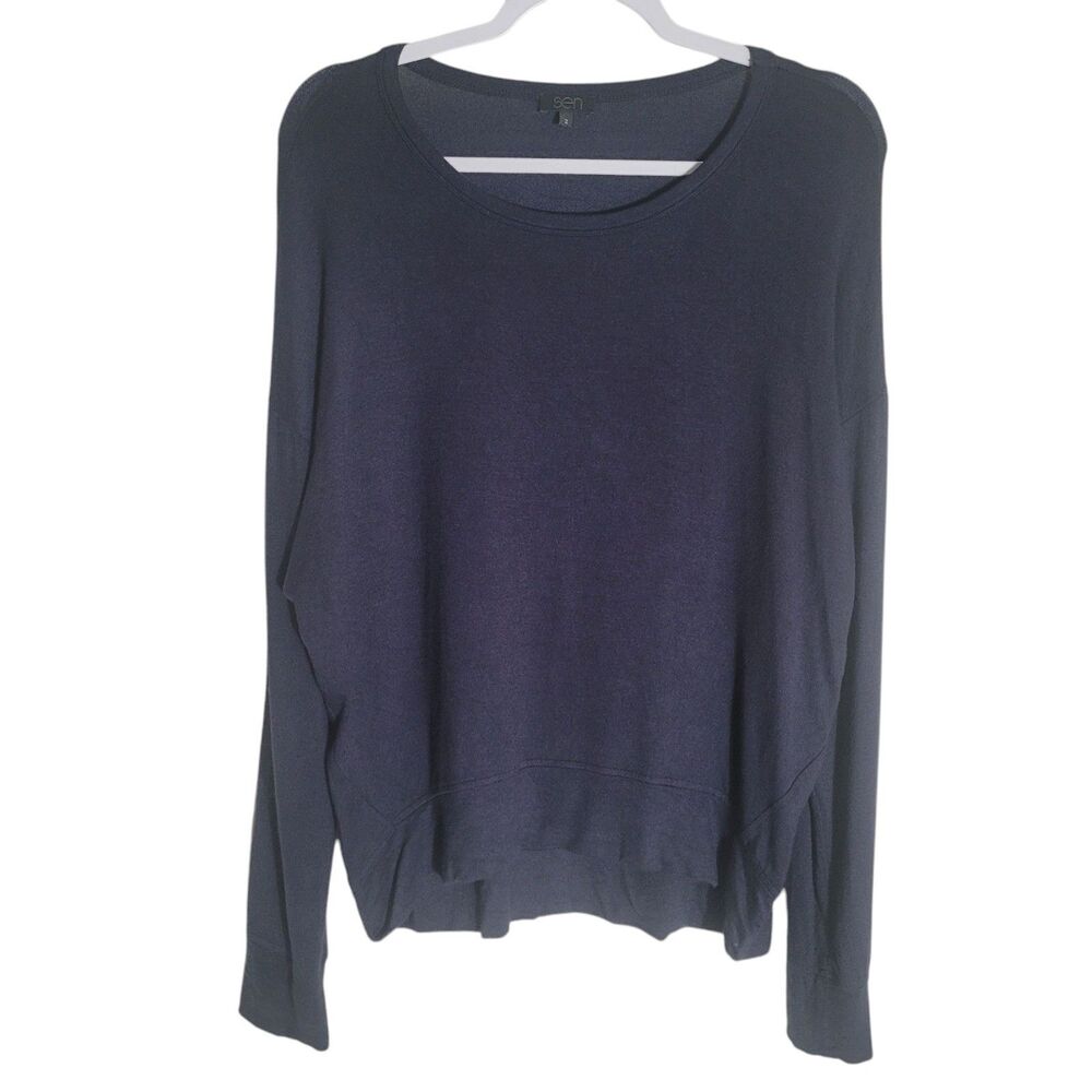 Sen Scoop Neck Soft Lounge Sweater Women's‎ Size Medium Black Athleisure Cozy